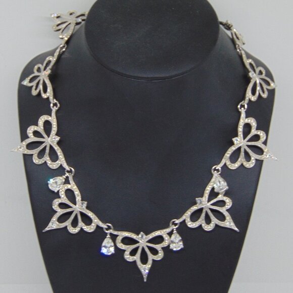 VTG Franklin Mint Alfred Durante Nightfire Icy Rhinestone Bridal Necklace Choker - Picture 2 of 4
